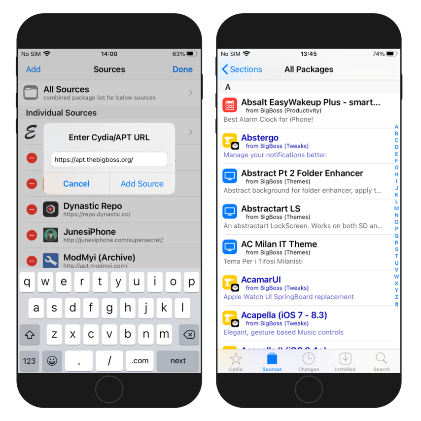 BigBoss Repo Cydia Installation Screenshot 2025