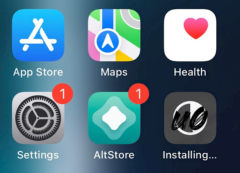 Installieren des unc0ver-Jailbreaks auf dem Startbildschirm.