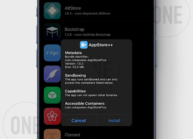 Installation of AppStore++ IPA for TrollStore.