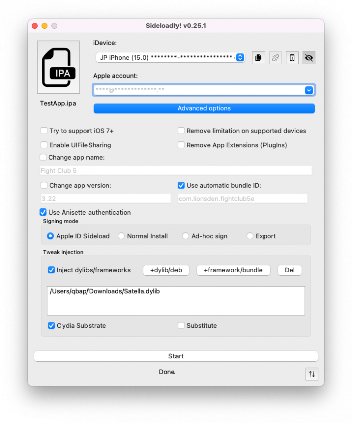 Inject Satella.dylib into IPA file