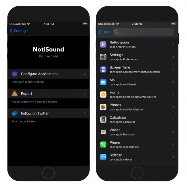 NotiSound tweak customizes notification sounds for iOS app