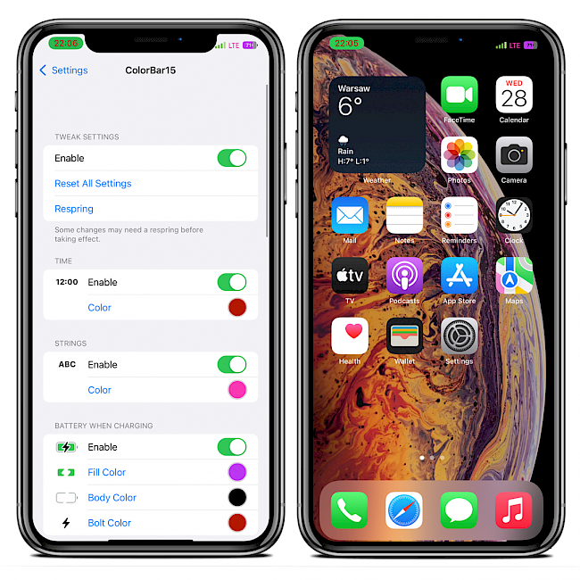 status bar tweaks ios 11