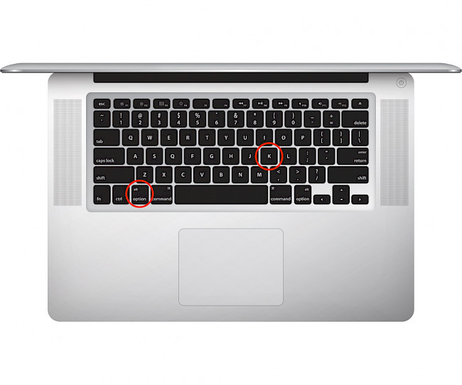 Screenshot of MacBook Keyboard instruction to type the degree symbol on Mac.