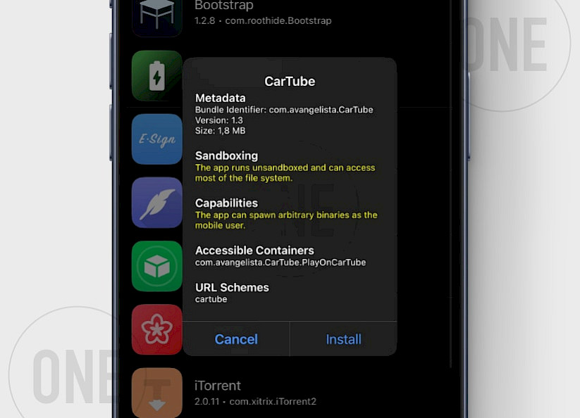CarTube IPA installation with TrollStore.