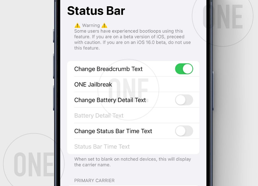 Cowabunga Status Bar Tweak