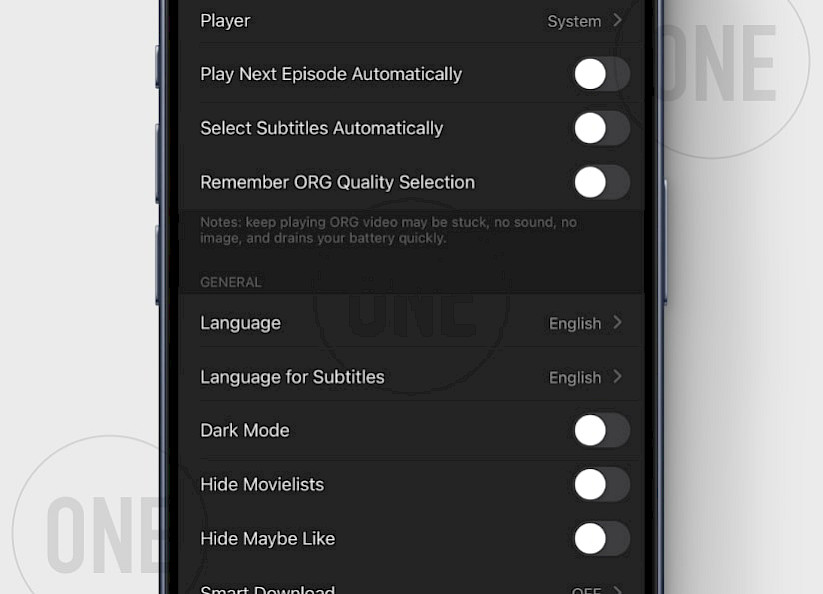 Configuración de MovieBox Pro.