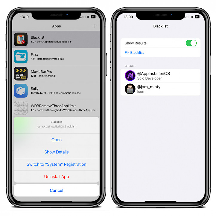 Install Blacklist for iOS