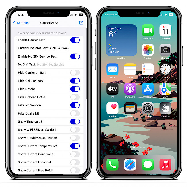 Carrierizer2 tweak: Change carrier text on iOS 15