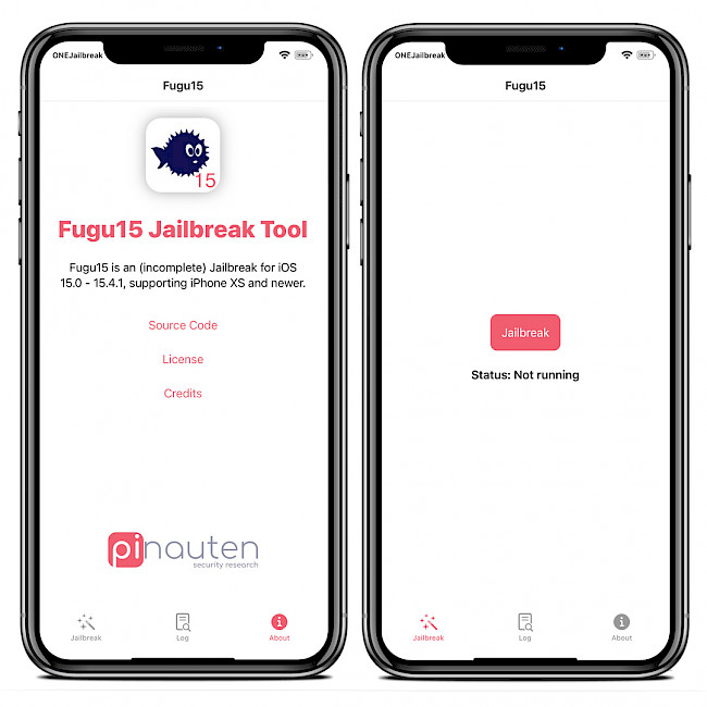 Two iPhone screens showing Fugu15 Max Jailbreak.