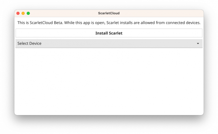 Screenshot of ScarletCloud running on macOS.