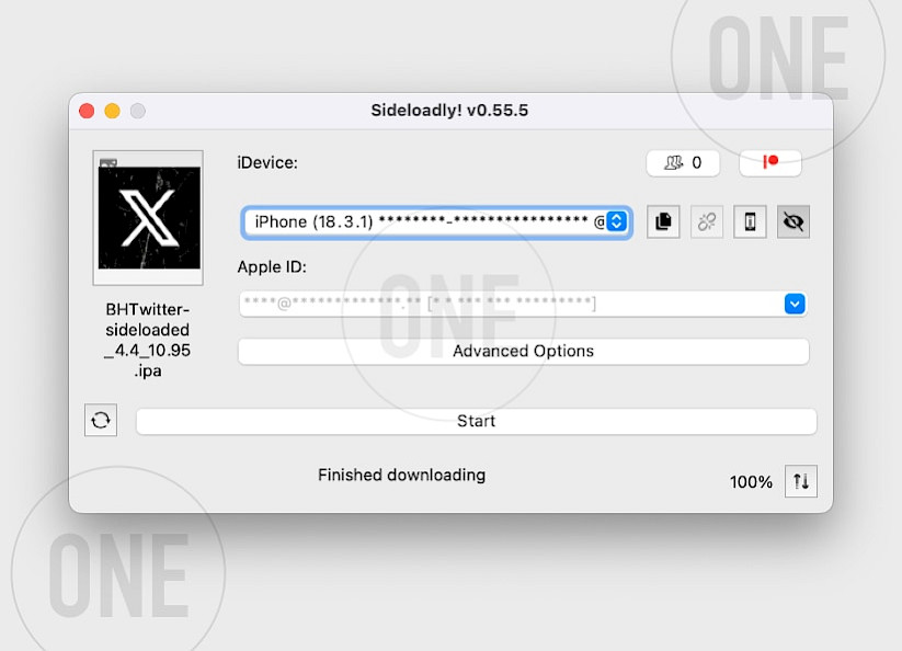 Install BHTwitter IPA via Sideloadly in 2025.