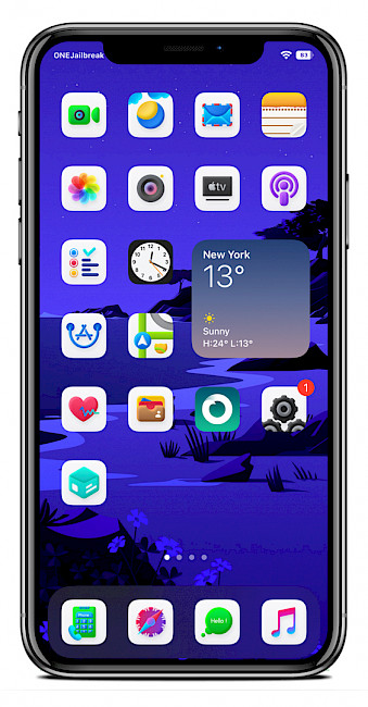 Screenshot of Mignon White Theme for Cowabunga for iOS 15.