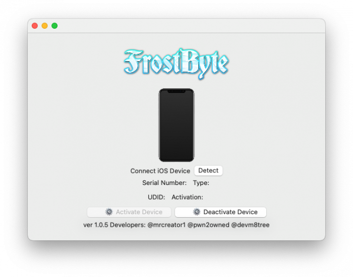 Screenshot of FrostByte app running on macOS.