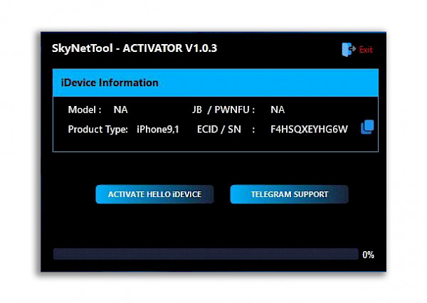 SkyNet Tool Activator screenshot.