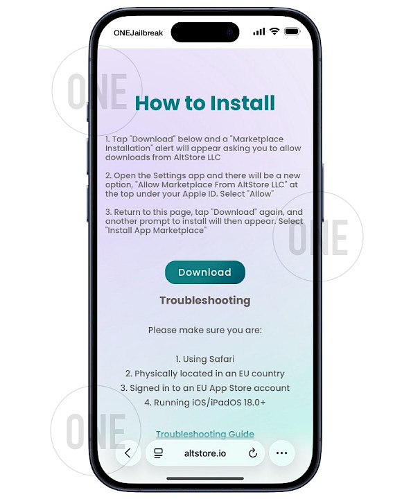 Install AltStore PAL on iOS via Safari browser.