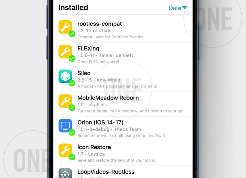 RootHide packages in Sileo app.