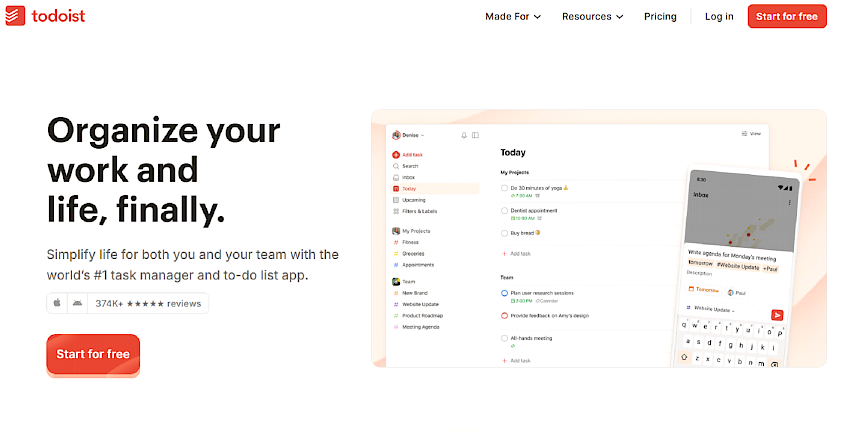 Todoist Webiste