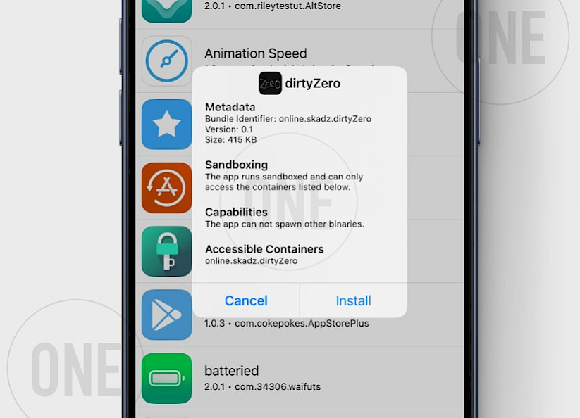 Install dirtyZero IPA on iPhone