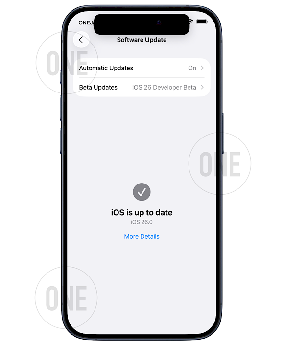 iOS 26 is up-to-date op de iPhone.