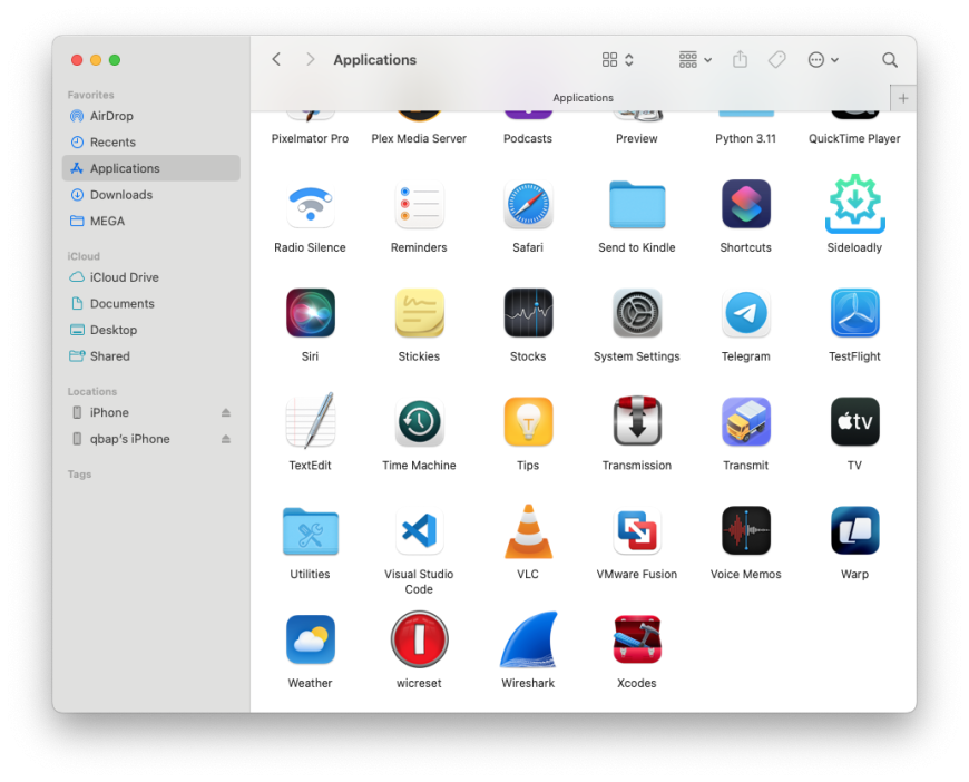 Finder App on macOS.