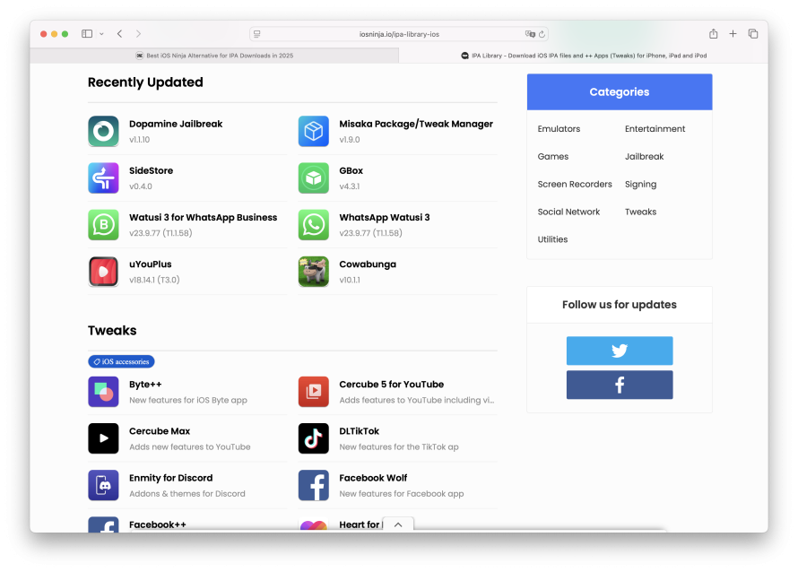 iOS Ninja IPA Library